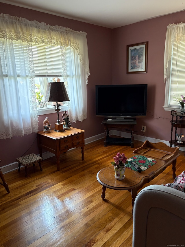 35 Chevvy St, Stratford, CT 06614 - living room featuring plenty of natural light and hardwood / wood-style flooring