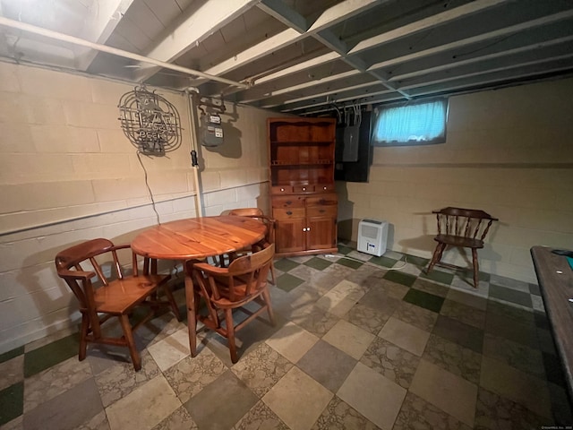 35 Chevvy St, Stratford, CT 06614 - basement with electric panel and concrete block wall