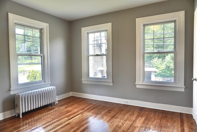 575 S Main St, Naugatuck, CT 06770 - empty room featuring radiator, wood finished floors, and healthy amount of natural light