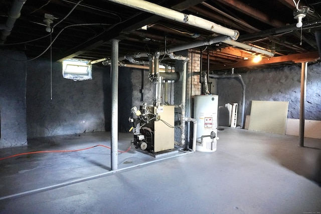 575 S Main St, Naugatuck, CT 06770 - below grade area featuring gas water heater and a heating unit