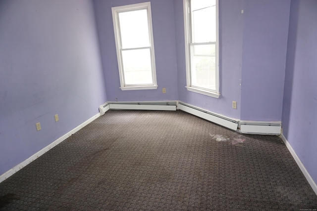 71 Martin St, Hartford, CT 06120 - spare room with dark colored carpet and a baseboard radiator