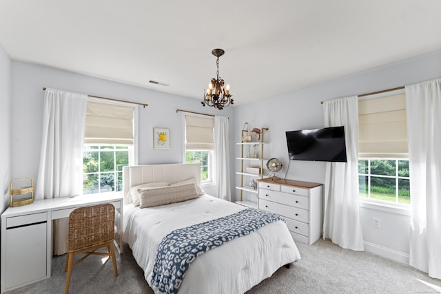 11 Quarry Ridge Rd, Newtown, CT 06482 - carpeted bedroom featuring a chandelier and multiple windows