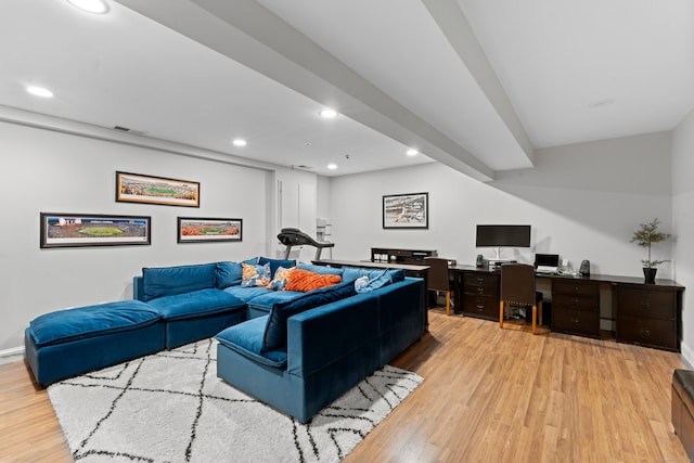 11 Quarry Ridge Rd, Newtown, CT 06482 - living area featuring light wood-style floors, recessed lighting, and a desk