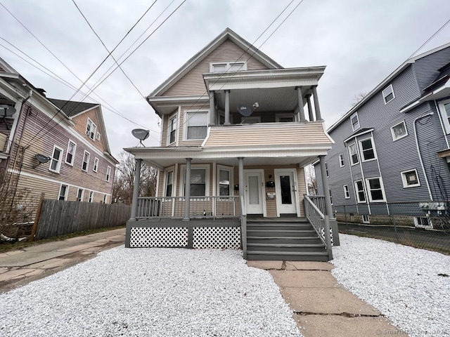 87 Blake St, New Haven, CT 06511 - american foursquare style home featuring covered porch and a balcony