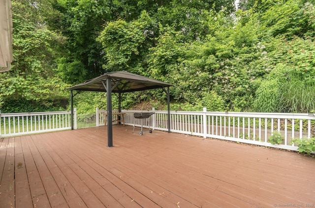 deck featuring a gazebo