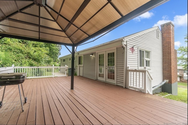 deck with a gazebo