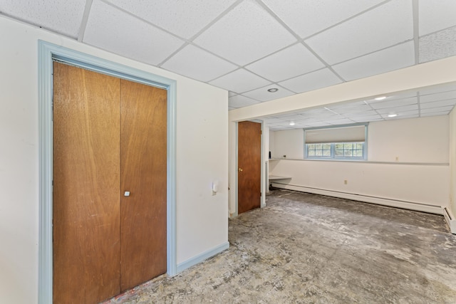 128 Walnut Tree Hill Rd, Newtown, CT 06482 - empty room with a paneled ceiling and baseboard heating