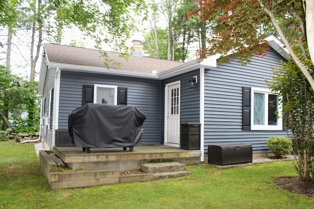 63 Bailey St, Brooklyn, CT 06234 - rear view of property with a chimney and a yard