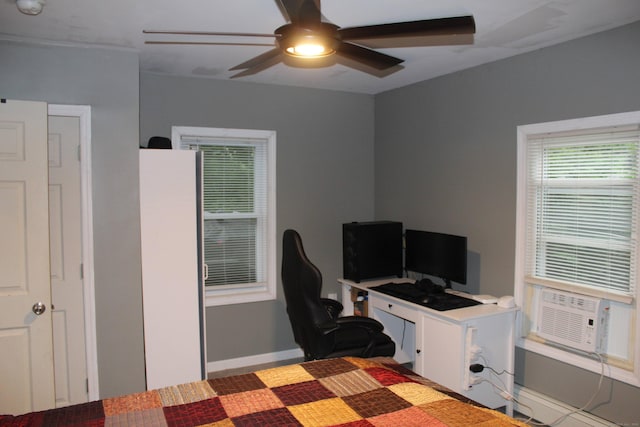 63 Bailey St, Brooklyn, CT 06234 - home office featuring ceiling fan and baseboards