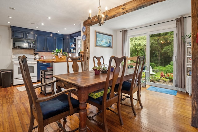 46 Dyer Ave, Canton, CT 06019 - dining space with light wood finished floors, recessed lighting, and a chandelier