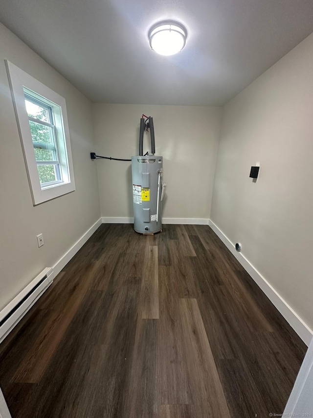 22 Hemlock Trl, Newtown, CT 06482 - utility room featuring electric water heater and baseboard heating