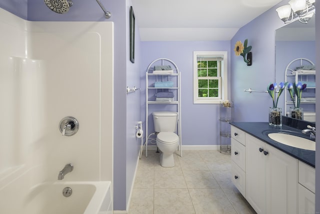 1729 Litchfield Rd, Watertown, CT 06795 - full bath with vanity, bathing tub / shower combination, toilet, and baseboards