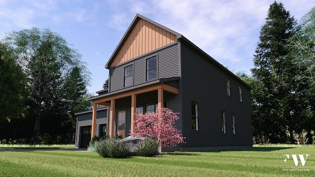 300 Valley Rd, Killingly, CT 06241 - view of home's exterior featuring board and batten siding and a lawn