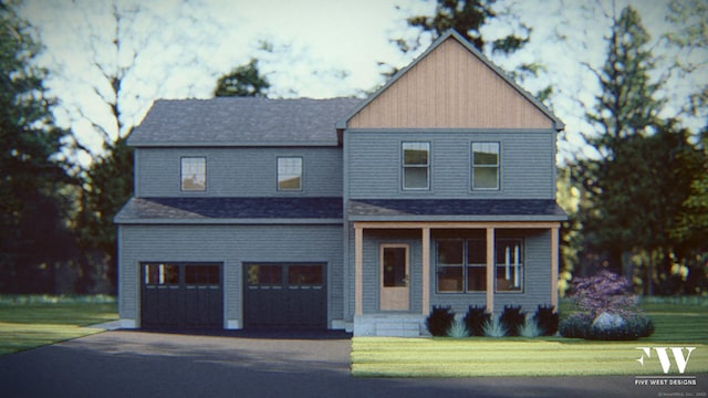 300 Valley Rd, Killingly, CT 06241 - view of front of home featuring an attached garage, asphalt driveway, a front lawn, and roof with shingles