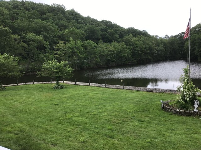 1045 Thomaston Rd, Watertown, CT 06795 - view of grassy yard featuring a water view and a wooded view