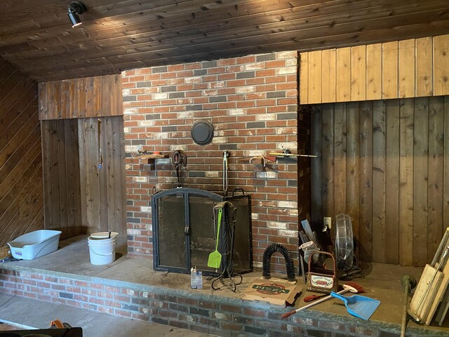 1045 Thomaston Rd, Watertown, CT 06795 - detailed view of wood walls and wooden ceiling