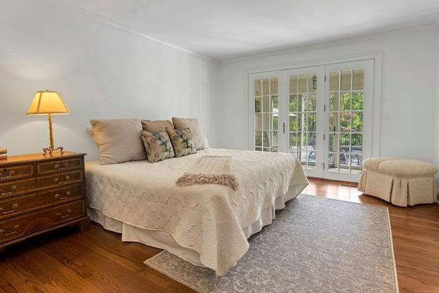 4 The Fenway, Westport, CT 06880 - bedroom with access to exterior, wood finished floors, and ornamental molding