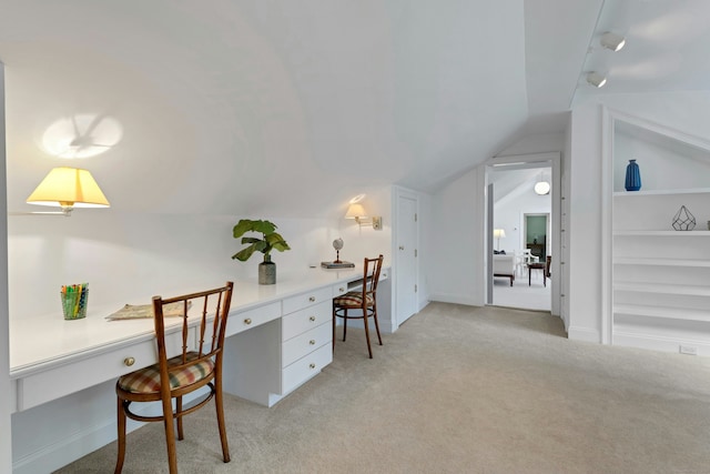 4 The Fenway, Westport, CT 06880 - office space with built in desk, vaulted ceiling, and light colored carpet