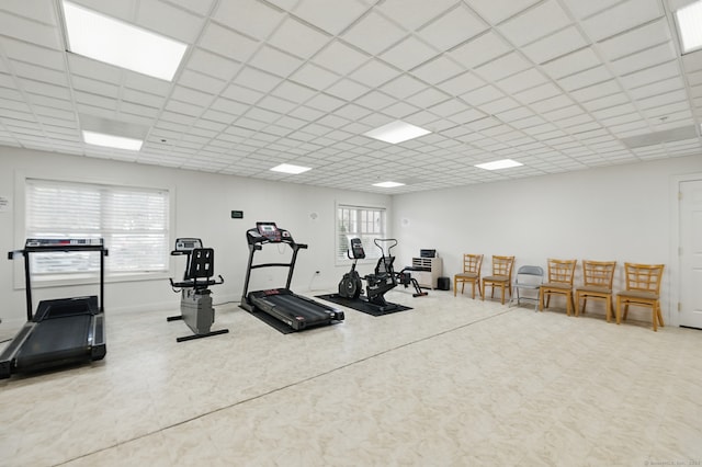 67 Southwick Ct Unit 67, Cheshire, CT 06410 - exercise room featuring a drop ceiling