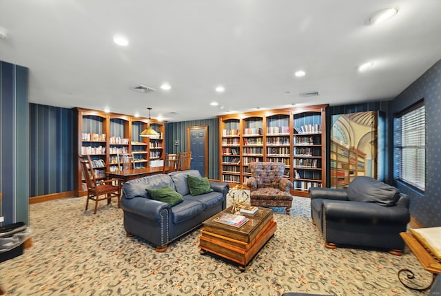 67 Southwick Ct Unit 67, Cheshire, CT 06410 - sitting room featuring wallpapered walls, recessed lighting, and carpet
