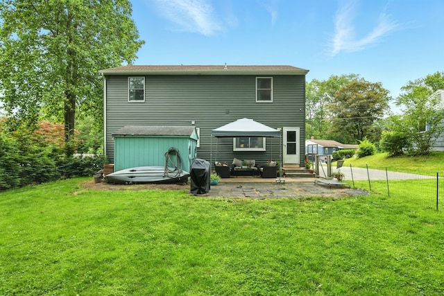 95 Lauter Ave, Windham, CT 06226 - rear view of house with entry steps, a patio, and a yard