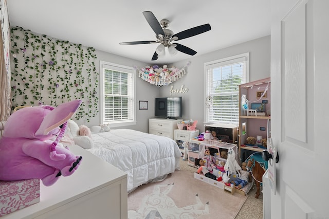 197 Webb Rd, Naugatuck, CT 06770 - bedroom with multiple windows, ceiling fan, and carpet flooring