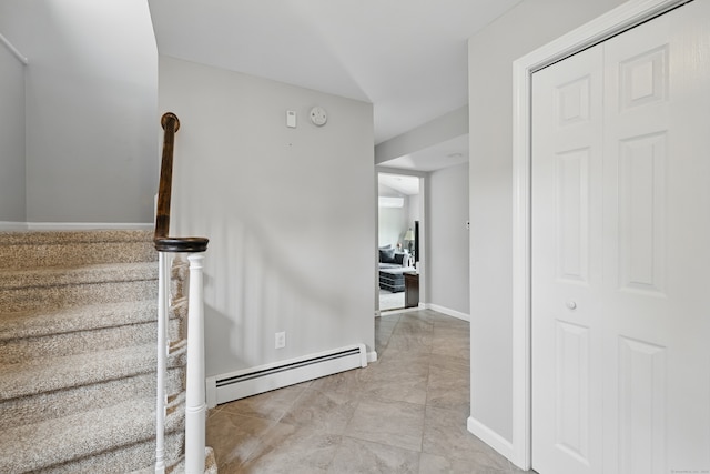197 Webb Rd, Naugatuck, CT 06770 - staircase with baseboard heating and baseboards