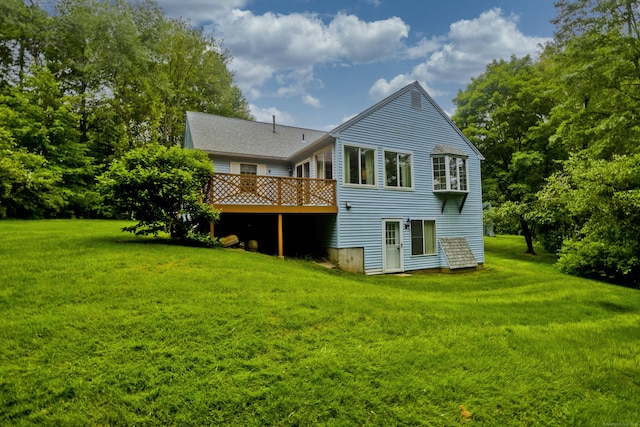 11 Oxford Dr Unit 11, Suffield, CT 06078 - rear view of property with a wooden deck and a yard