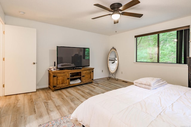 11 Wood Duck Ln Unit 11, Simsbury, CT 06081 - bedroom with light wood-type flooring and ceiling fan