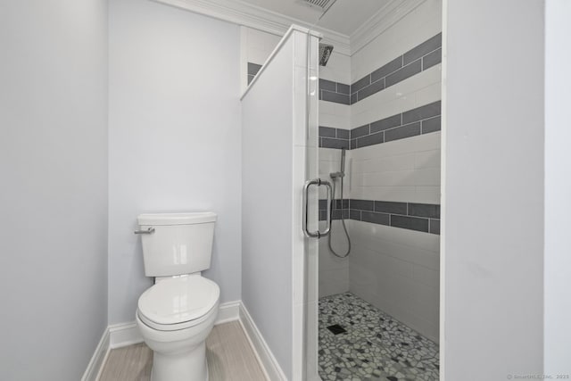 8 Edwards Rd, Old Saybrook, CT 06475 - full bathroom featuring a stall shower and ornamental molding