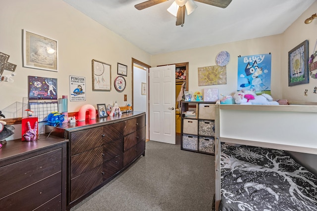 30 S Dale St, East Haven, CT 06513 - bedroom featuring dark colored carpet and a ceiling fan