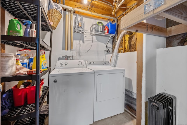 30 S Dale St, East Haven, CT 06513 - laundry room with radiator and independent washer and dryer
