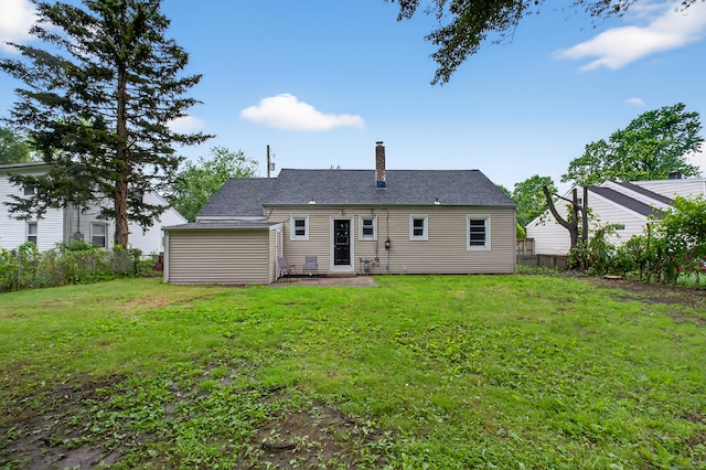 6 Crescent Dr, Danbury, CT 06810 - rear view of house with a chimney and a patio area