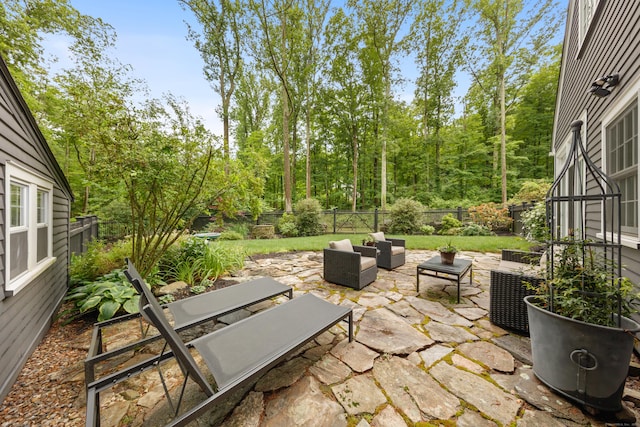47 Godfrey Rd W, Weston, CT 06883 - fenced backyard with a patio and an outdoor living space