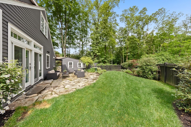 47 Godfrey Rd W, Weston, CT 06883 - fenced backyard featuring a patio area