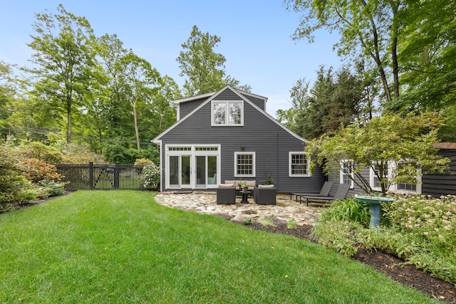 47 Godfrey Rd W, Weston, CT 06883 - rear view of property featuring an outdoor hangout area and a patio area