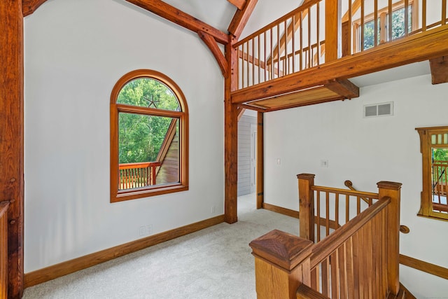 122 Old Post Rd, Old Saybrook, CT 06475 - staircase featuring carpet floors and baseboards