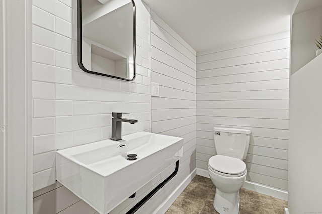 122 Old Post Rd, Old Saybrook, CT 06475 - bathroom with vanity and wood walls