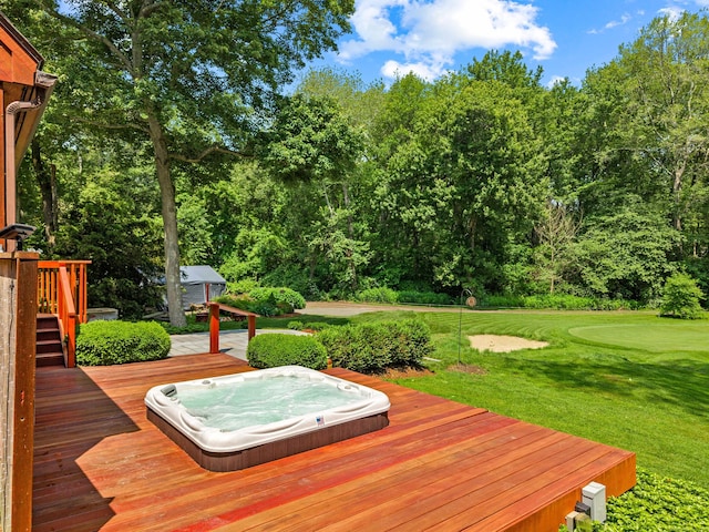 122 Old Post Rd, Old Saybrook, CT 06475 - wooden deck with a lawn
