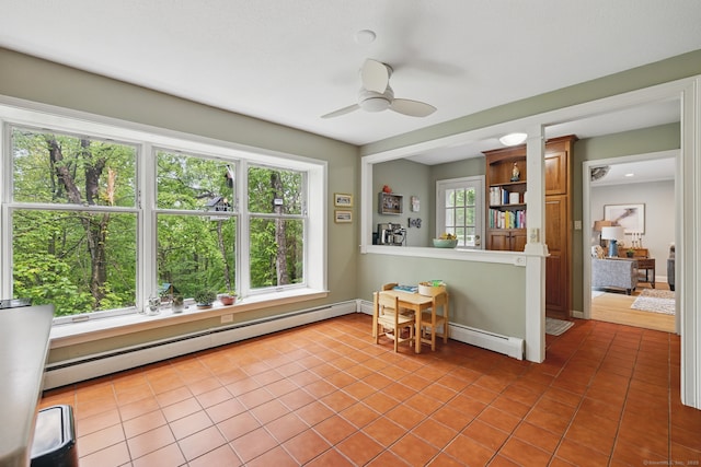 65 Nassahegan Dr, Burlington, CT 06013 - interior space with ceiling fan, plenty of natural light, and a baseboard radiator