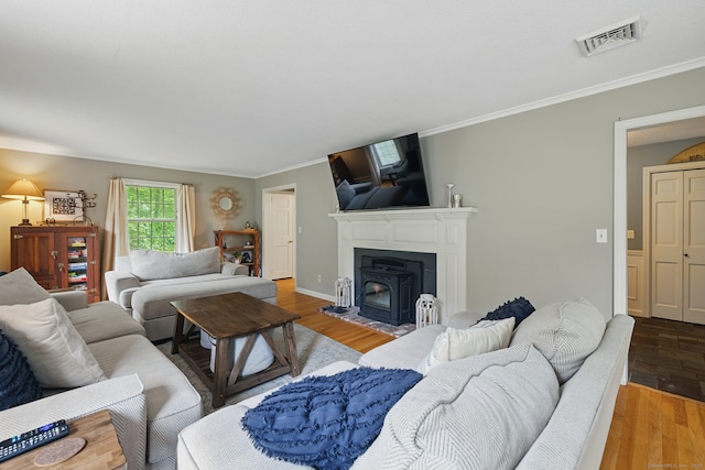 65 Nassahegan Dr, Burlington, CT 06013 - living area with crown molding and wood finished floors