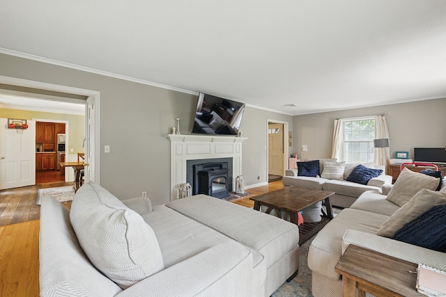 65 Nassahegan Dr, Burlington, CT 06013 - living area with light wood-style floors and ornamental molding