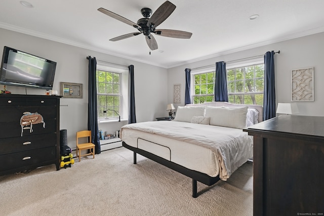 65 Nassahegan Dr, Burlington, CT 06013 - carpeted bedroom with ornamental molding and ceiling fan