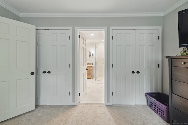 65 Nassahegan Dr, Burlington, CT 06013 - carpeted bedroom with multiple closets, ornamental molding, and ensuite bath