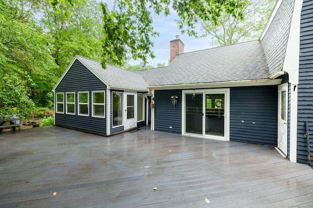 65 Nassahegan Dr, Burlington, CT 06013 - deck featuring a sunroom