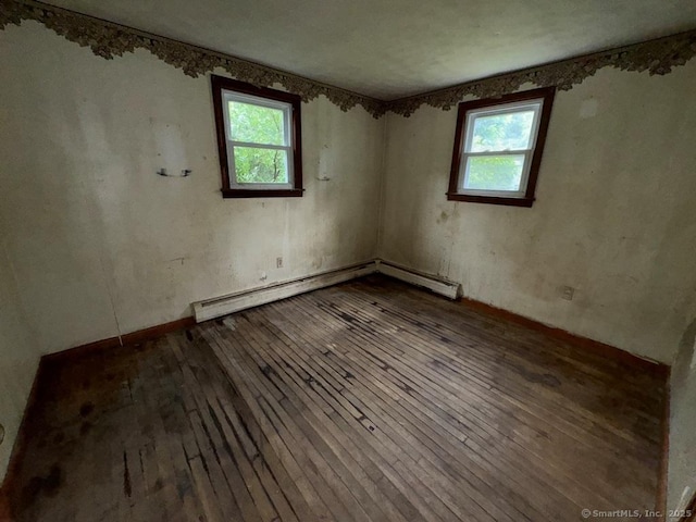 4 Lox Ln, Enfield, CT 06082 - empty room featuring healthy amount of natural light, hardwood / wood-style flooring, and baseboard heating