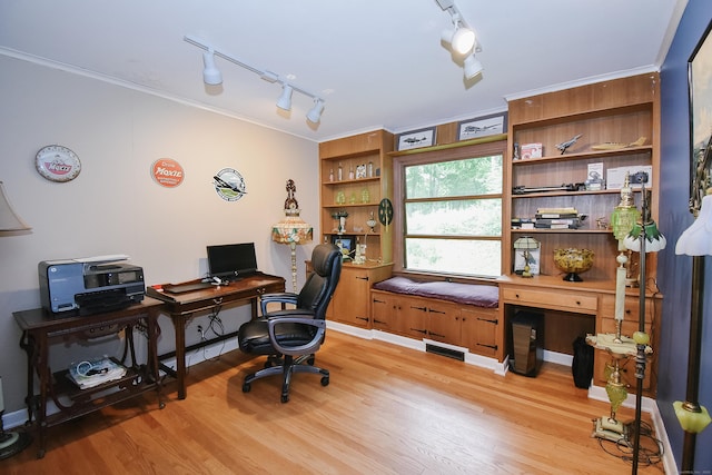 100 Ridgebrook Rd, Torrington, CT 06790 - office space featuring track lighting, light wood-type flooring, and crown molding