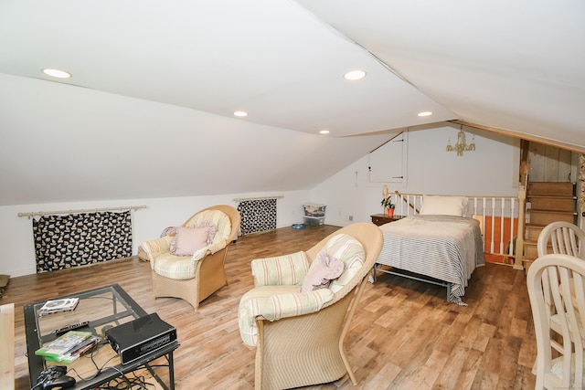 100 Ridgebrook Rd, Torrington, CT 06790 - bedroom with lofted ceiling, light wood-type flooring, and recessed lighting
