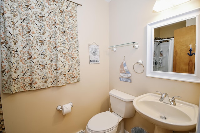 100 Ridgebrook Rd, Torrington, CT 06790 - bathroom with a sink, toilet, and a shower with curtain