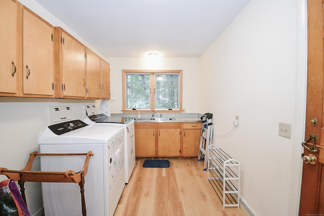 100 Ridgebrook Rd, Torrington, CT 06790 - laundry area with cabinet space, washer and clothes dryer, and light wood finished floors
